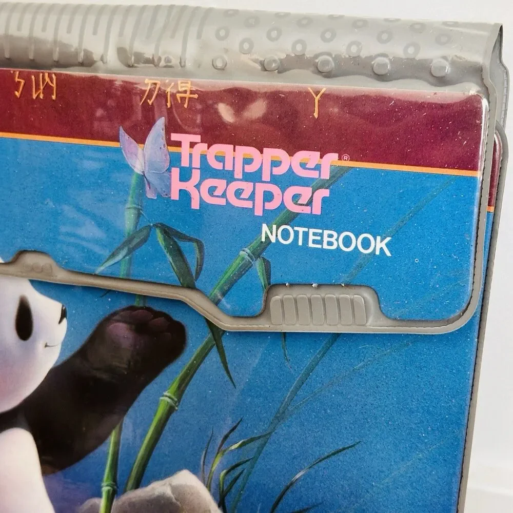 Vintage 90s Mead Trapper Keeper Binder Folders Panda Bear 1991 Complete
